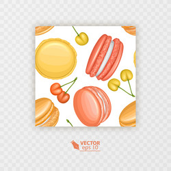 seamless macaron and berries colorful pattern vector image