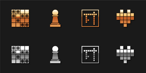 set board game checkers chess bingo and pixel vector image