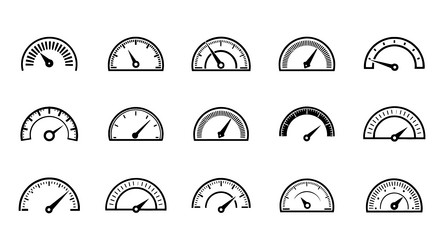 speedometer tachometer icons speed indicator vector image