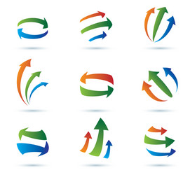 Collection of colour arrows Royalty Free Vector Image