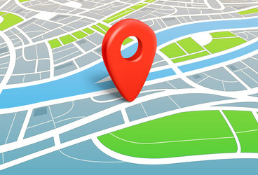abstract city map with red navigation pin 3d vector image