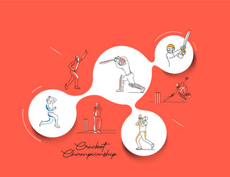 abstract colorful pattern with batsman and bowler vector image