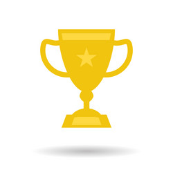 Golden trophy cup with laurel Royalty Free Vector Image