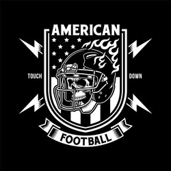 Football Skull with Helmet Vector Image