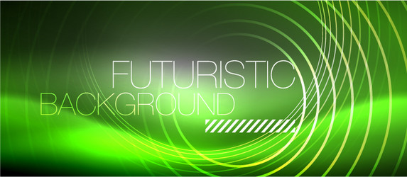 neon circles abstract background shiny lines vector image