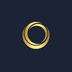 Round abstract letter m technology gold logo Vector Image