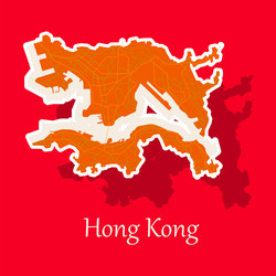 stickers in form of hongkong vector image