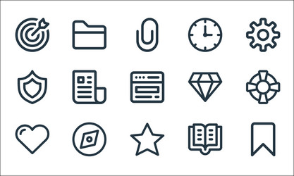 user interface line icons linear set quality vector image