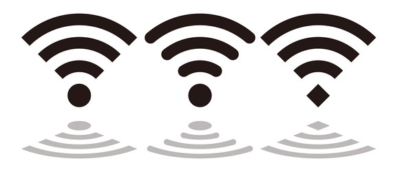 various wifi icon set with shadows vector image