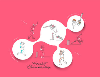 abstract colorful pattern with batsman and bowler vector image