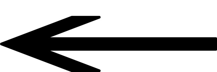 black arrow with sharp ends on white background vector image