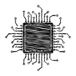 black icon with scribble effect vector image