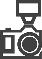 camera with flash icon gadget design vector image