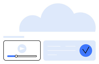 cloud storage interface with video playback vector image