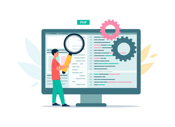 code testing technology web programming vector image