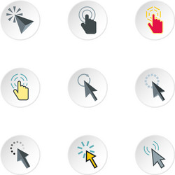 cursor icons set flat style vector image