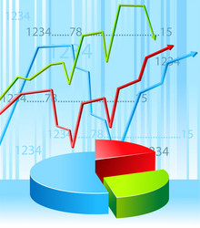 Graph Background with Charts and Numbers vector image