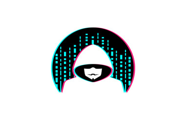Hacker Circle Logo - Cyber Security vector image