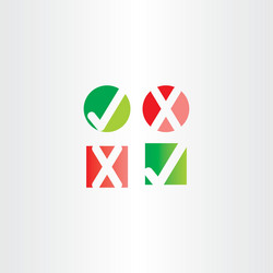 yes and no check mark set vector image