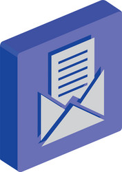 button with envelope mail isolated icon vector image