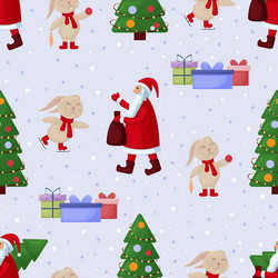 christmas pattern a with the image vector image