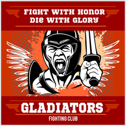fight club emblem with gladiator Vector Image