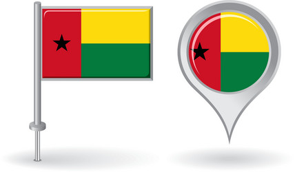 Guinea-Bissau Map Pointer Flag Icon vector image