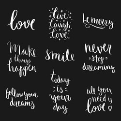 Hand drawn lettering collection vector