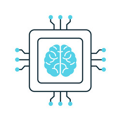 neural processing and ai brain icon design vector image