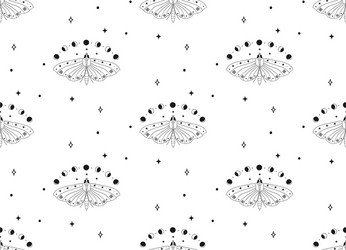 seamless background and pattern with moths vector image