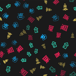 set line cloud api interface retro wall watch vector image