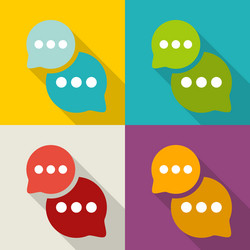 set of colorful speech bubble with shadow in flat vector image