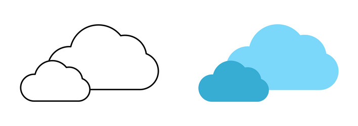 set with different weather icons of clouds vector image
