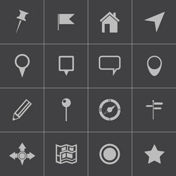 Black map icons set Royalty Free Vector Image - VectorStock