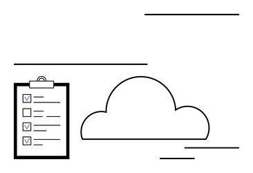 cloud storage concept with checklist for task vector image