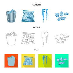 design of texture and frozen symbol set vector image