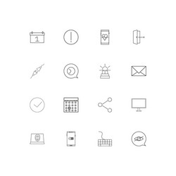 devices linear thin icons set outlined simple vector image