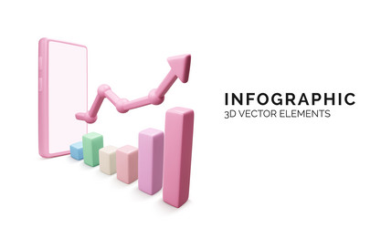 manage money use mobile phone or application 3d vector image