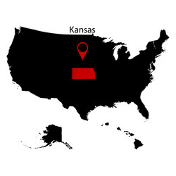 Map of Kansas - State Outline Vector Image