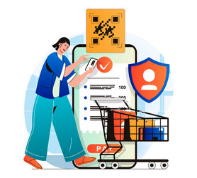 secure payment concept in modern flat design vector image
