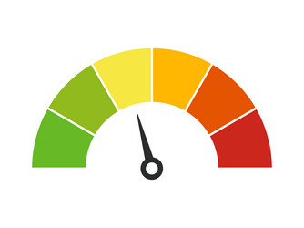 speedometer meter with arrow for dashboard vector image