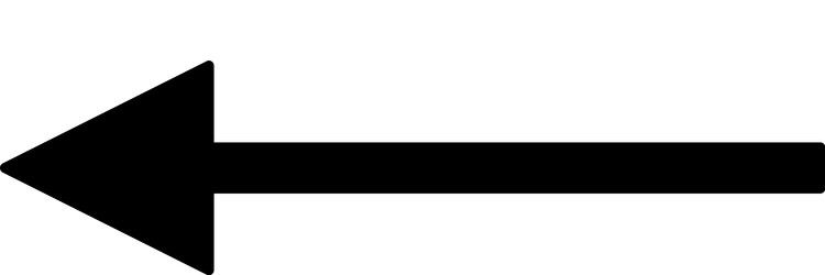 black thin arrow pointing to left on white vector image