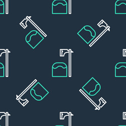 line executioner axe in tree block icon isolated vector image