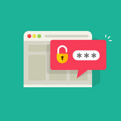 password notification bubble with open lock vector image