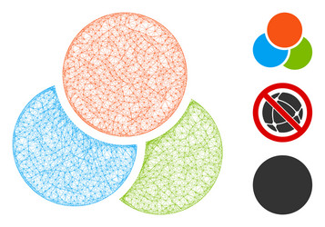 rgb color circles polygonal web mesh vector image