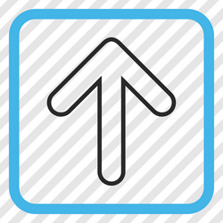 rounded arrow up icon in a frame vector image