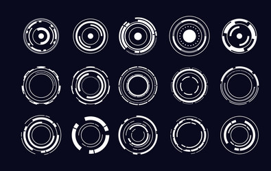 set of sci fi modern user interface elements vector image