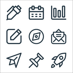 user interface line icons linear set quality vector image