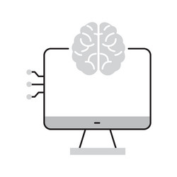 artificial intelligence computing interface icon vector image
