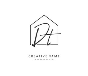 d t dt initial letter handwriting and signature vector image